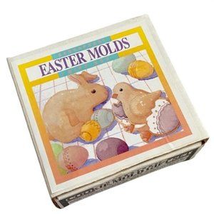 NEW Sassafrass Superstone Easter Bunny and Chick Cookie Mold Set Vintage!